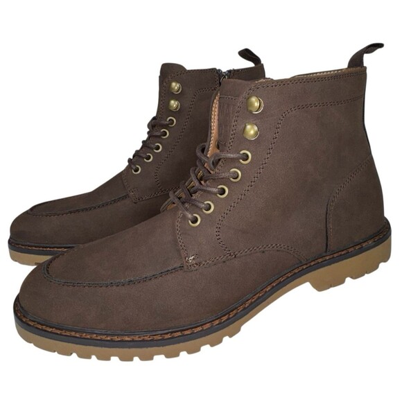 Steve Madden Ortholite Mens Size 10.5 Boots Work Casual Brown Zipper New